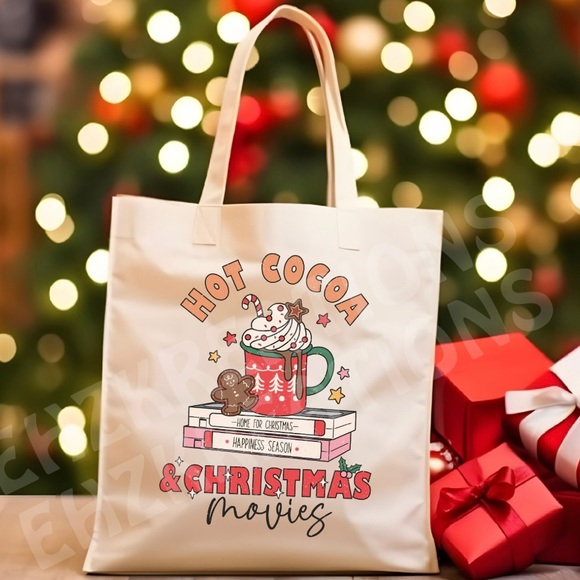 Christmas Gift, Family Christmas Tote, Xmas Stocking Stuffer, Holiday Gift Bag - Picture 2 of 3